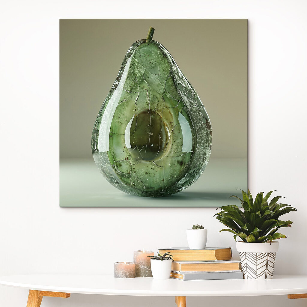 Artistic interpretation of a ripe avocado