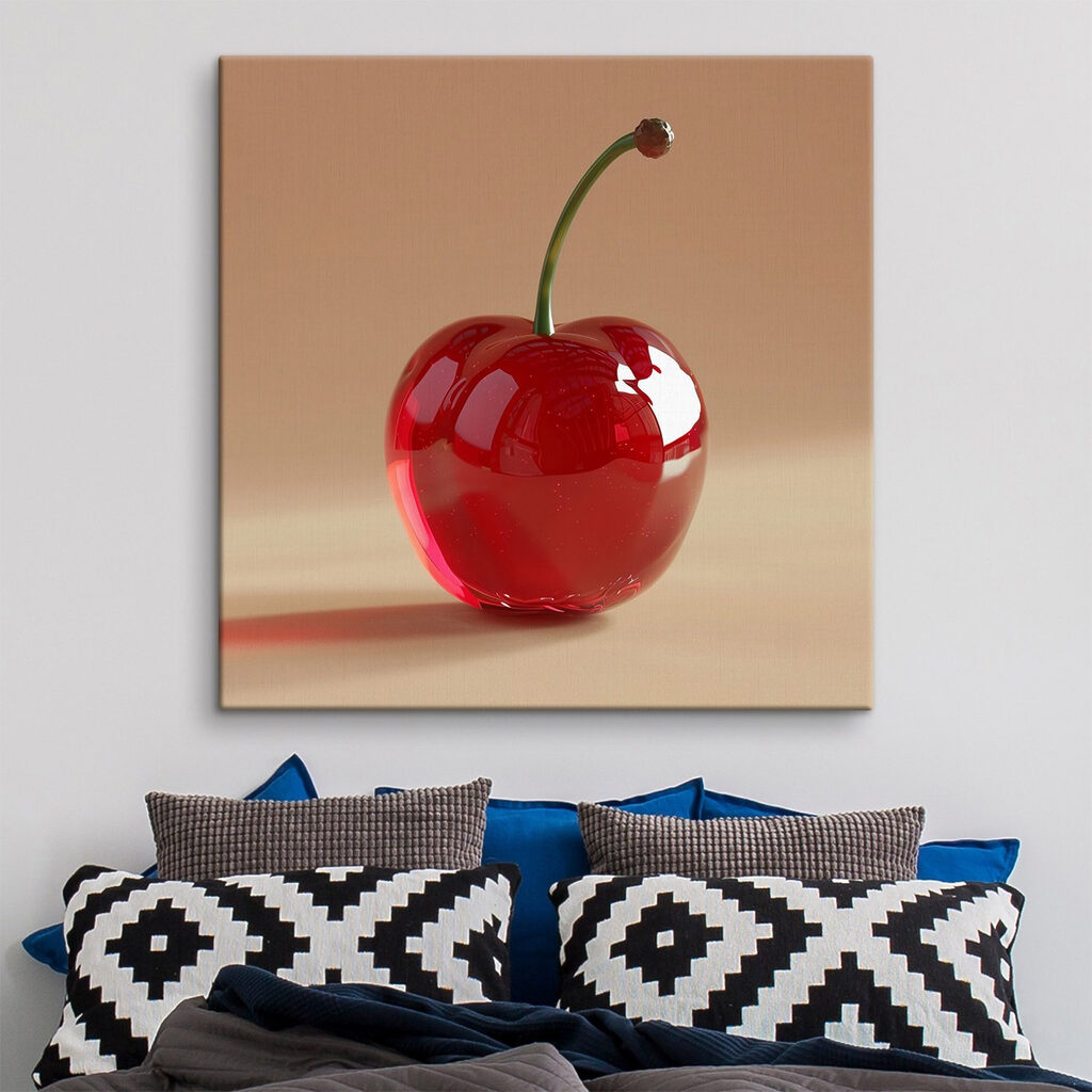 Red cherry with a stem