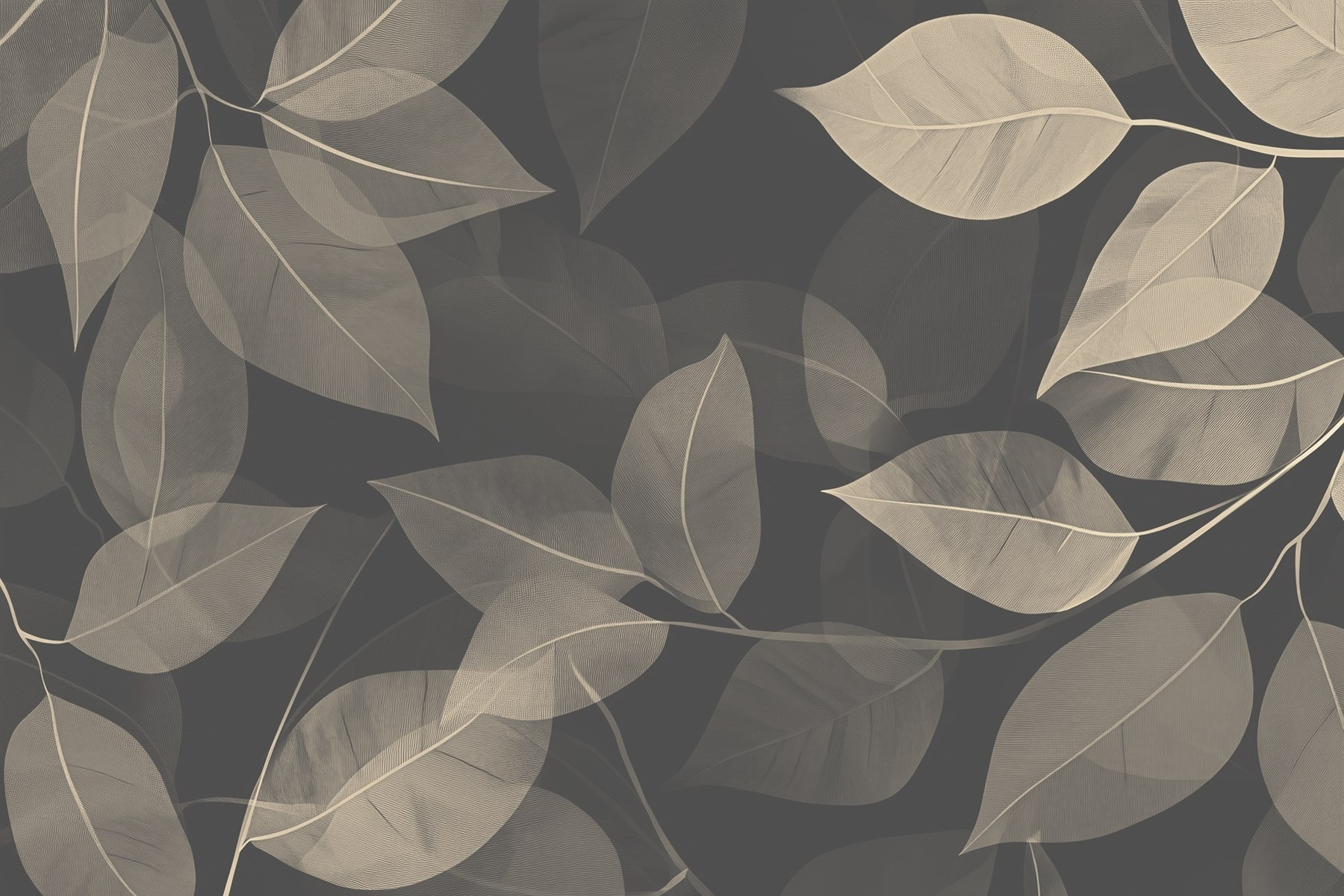Soft leaves on dark canvas background