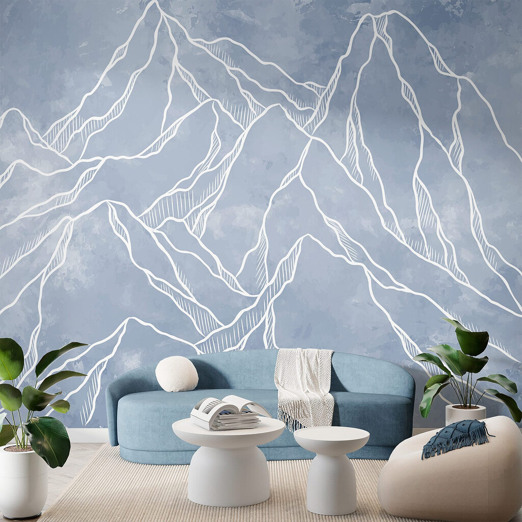 Drawing of a mountain range