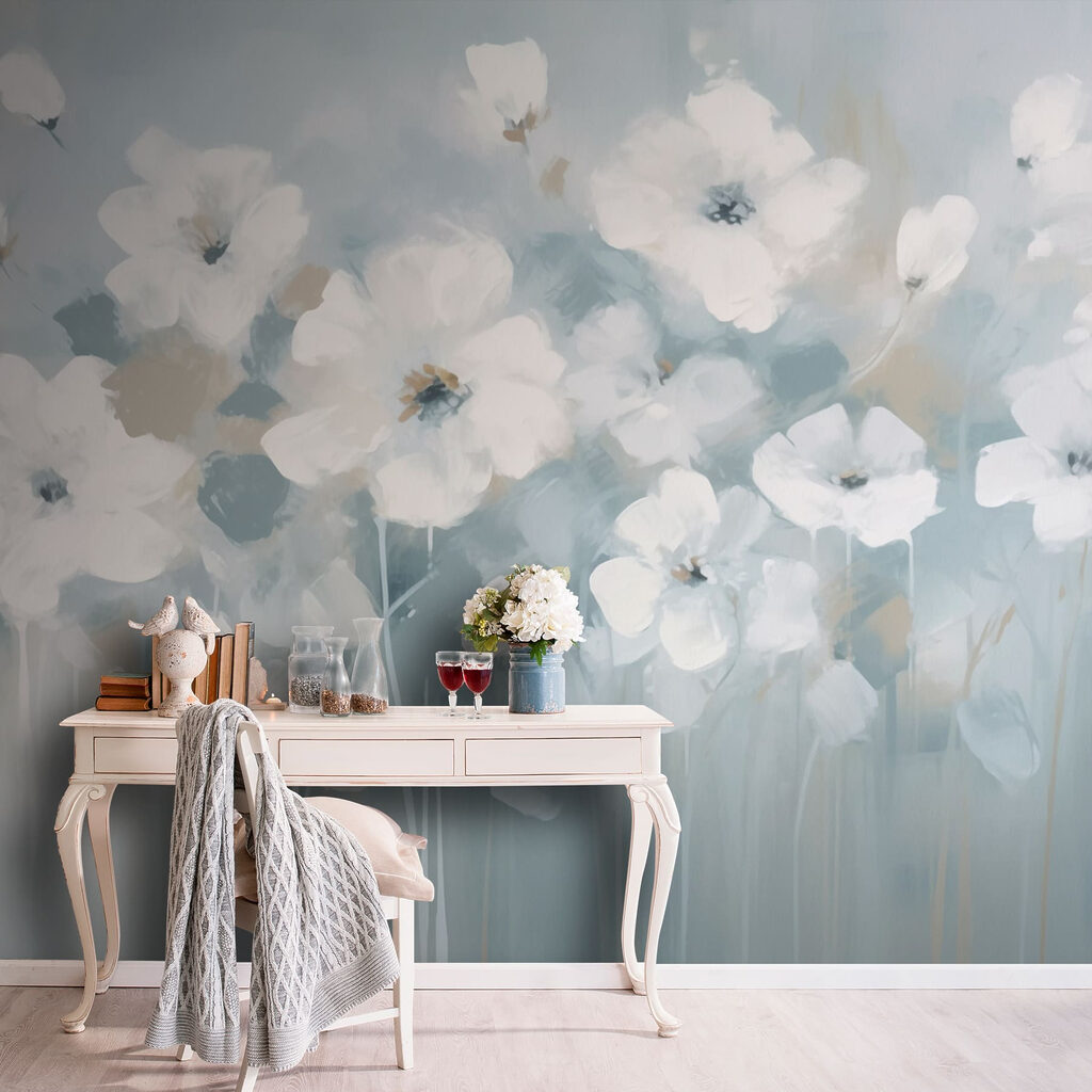 Painting of white flowers