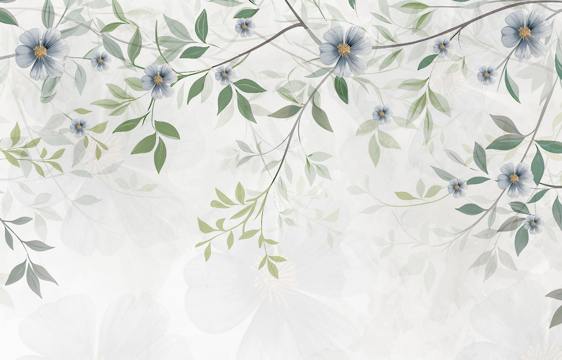 Painting of flowers and leaves Painting of flowers and leaves