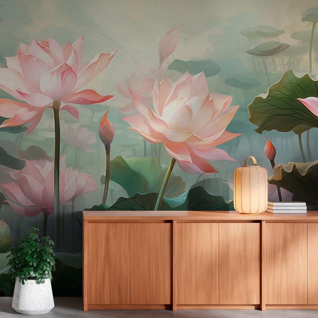 Group of pink flowers with green leaves Group of pink flowers with green leaves