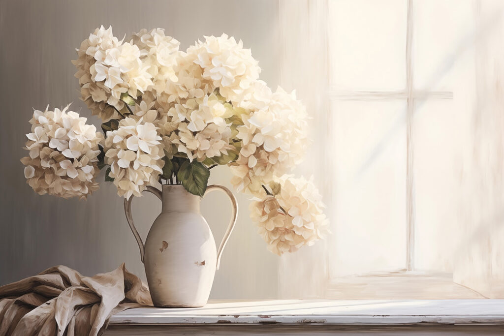 Painting of flowers in a vase