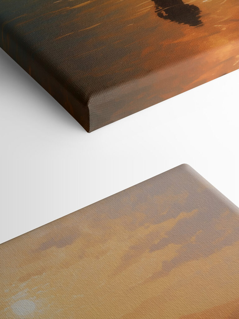 Man standing in a boat on a lake