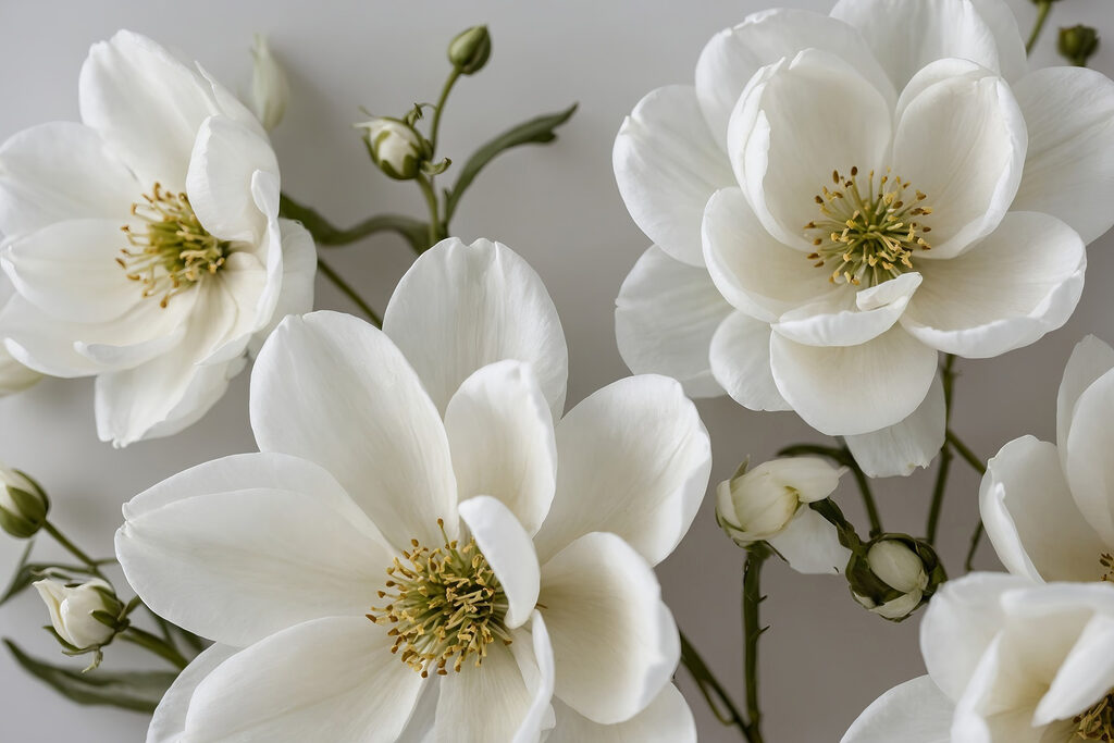 Group of white flowers Group of white flowers