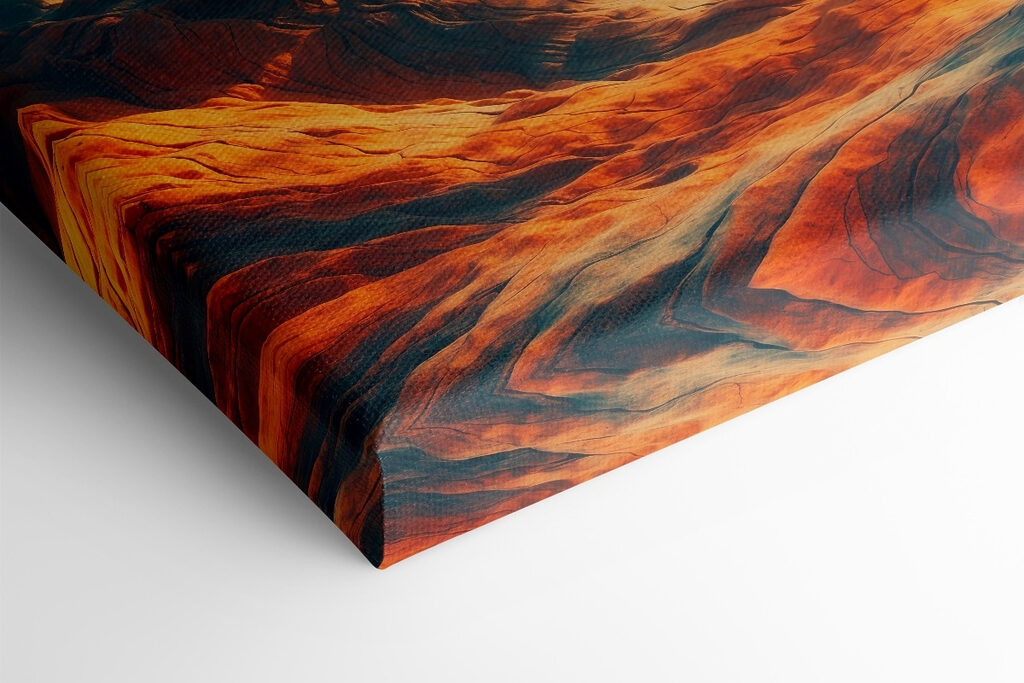 Landscape with trees and mountains and a moon