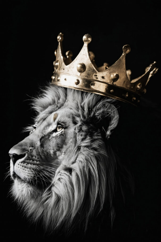 Lion wearing a crown Lion wearing a crown