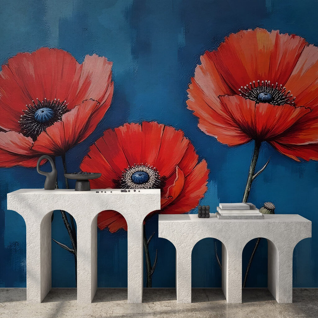 Painting of red flowers