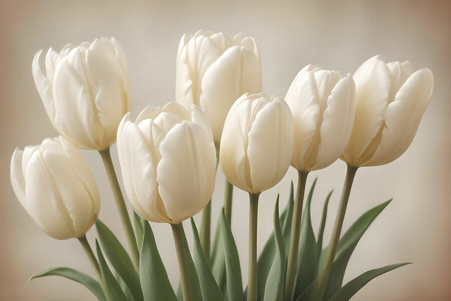 Fehér tulipánok csoportja