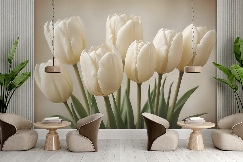 Group of white tulips Group of white tulips