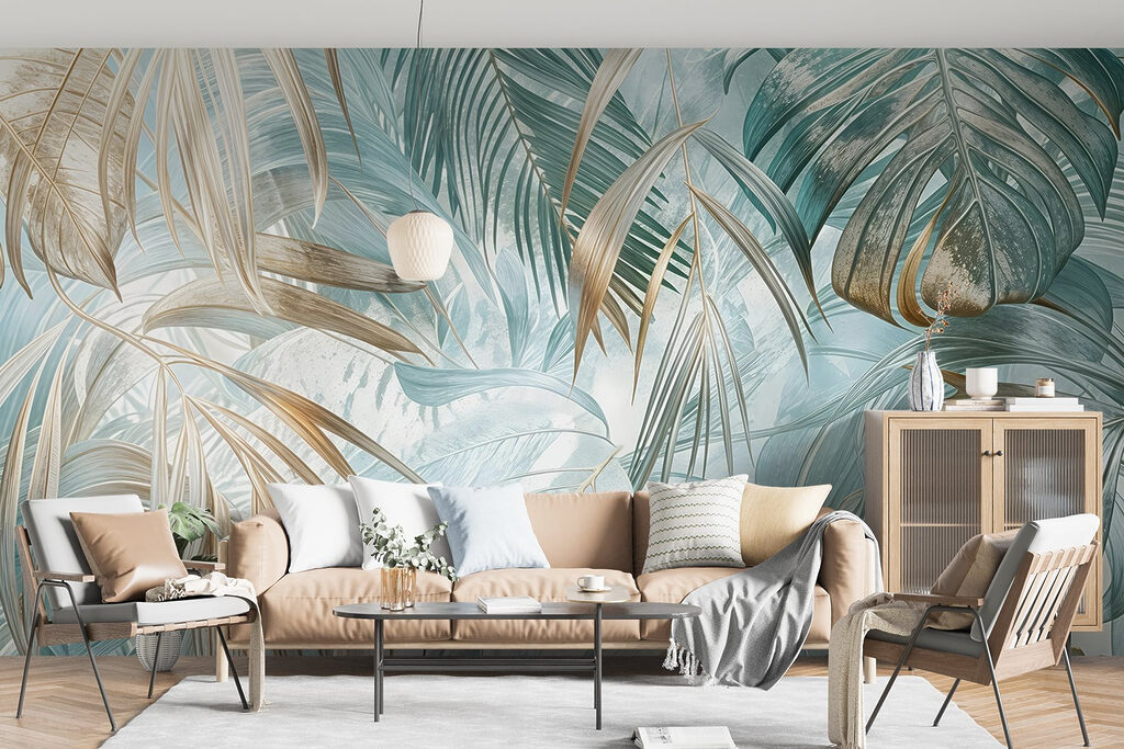 Delicate leaves in soft hues