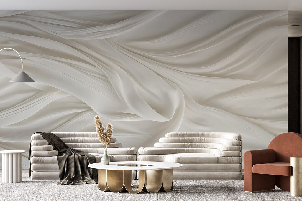 White fabric with folds White fabric with folds