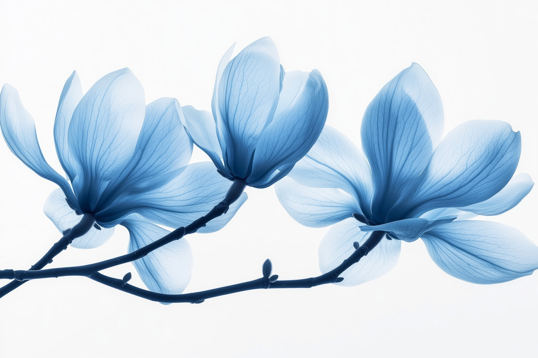 Delicate blue petals in gentle bloom