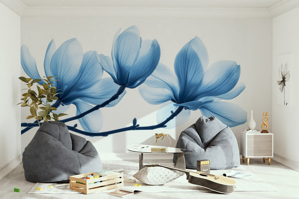 Delicate blue petals in gentle bloom