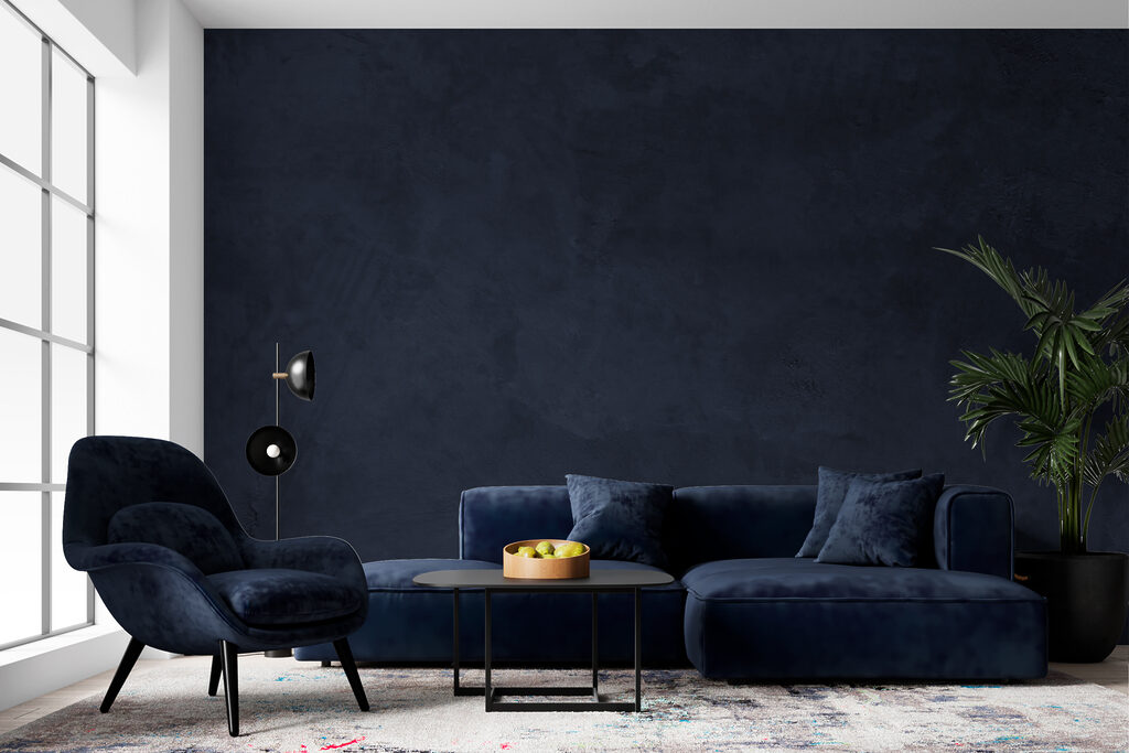Dark blue wall with white streaks