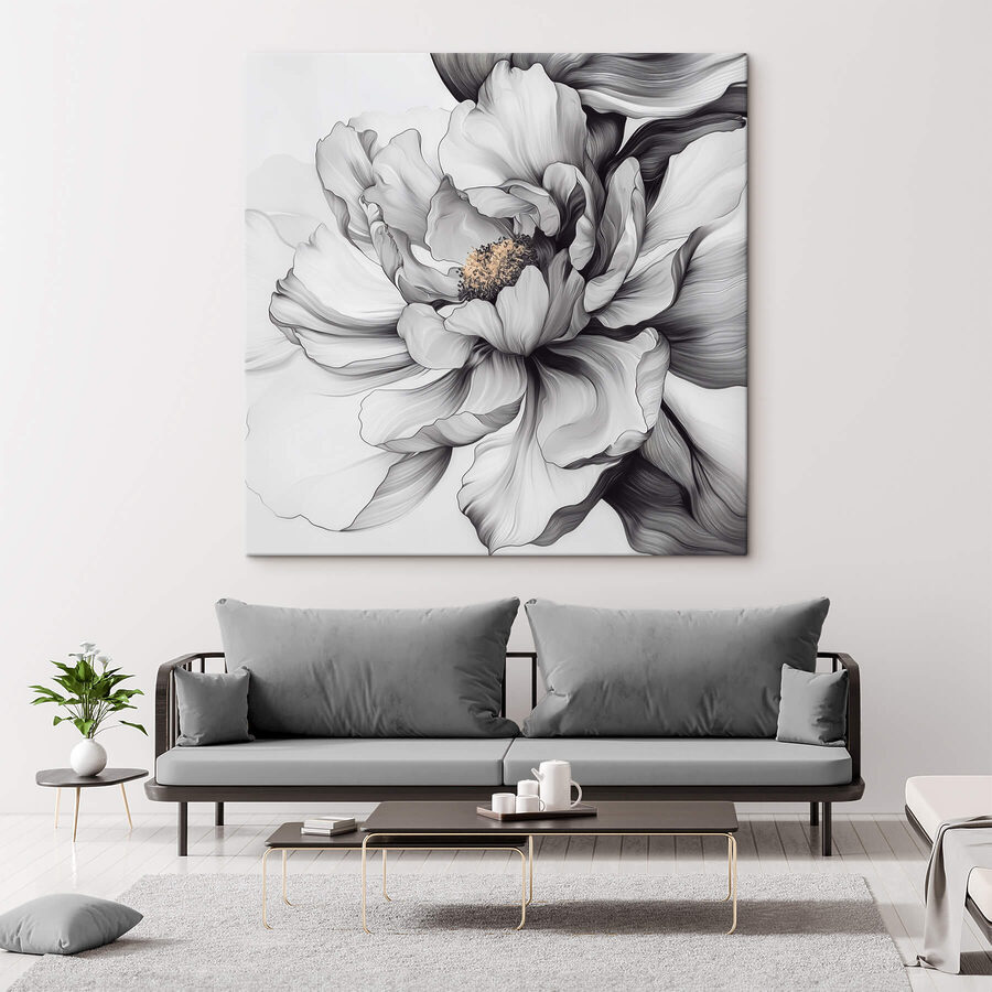 Elegáns virágos design monokróm árnyalatokban