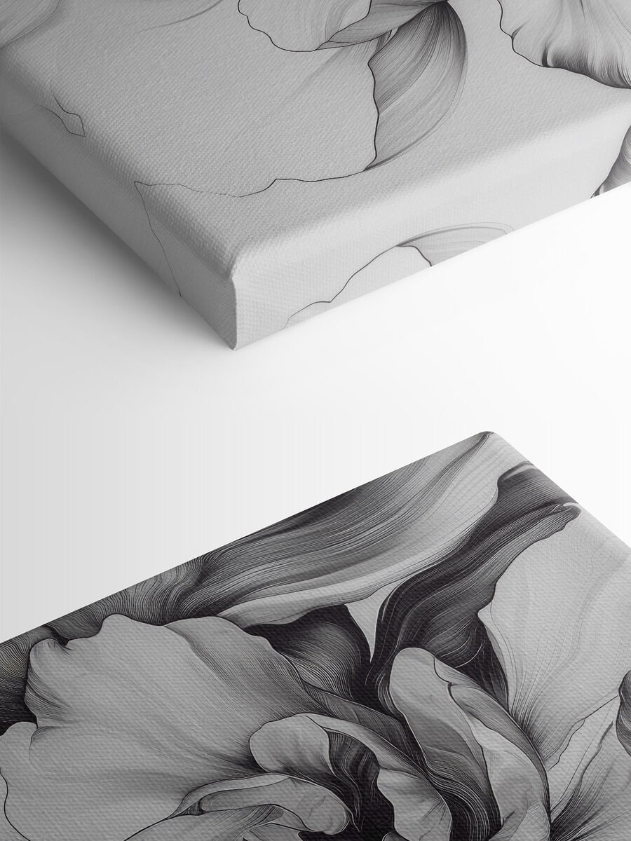 Elegáns virágos design monokróm árnyalatokban