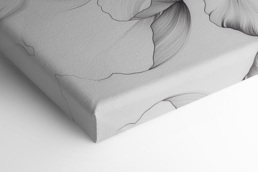 Elegáns virágos design monokróm árnyalatokban