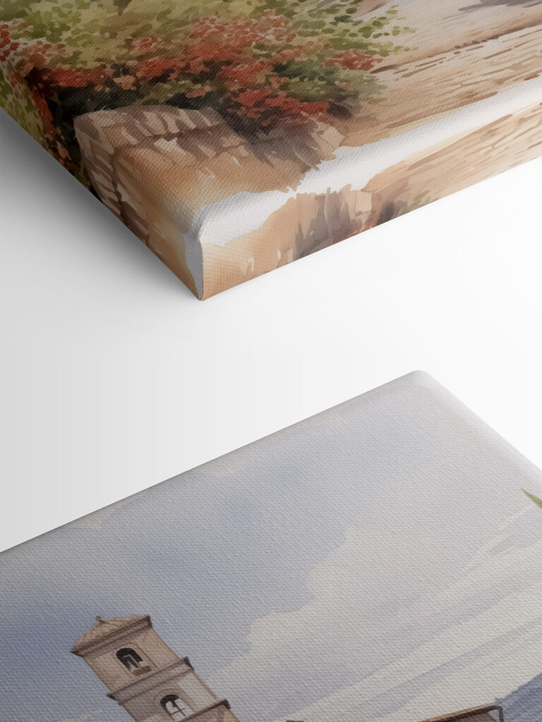 Watercolor painting of a village Watercolor painting of a village