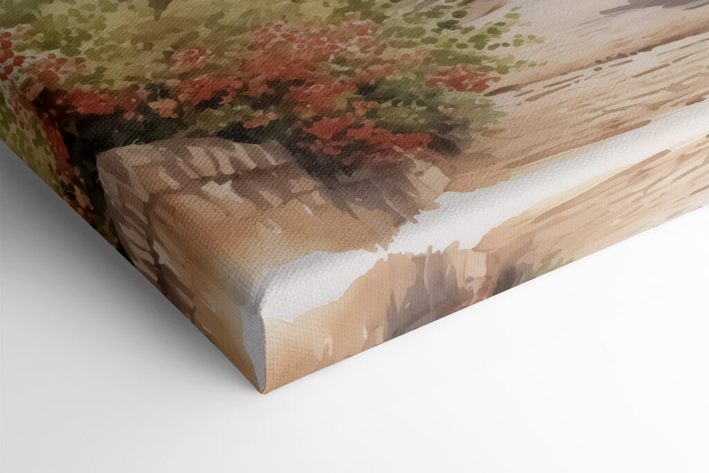 Watercolor painting of a village Watercolor painting of a village