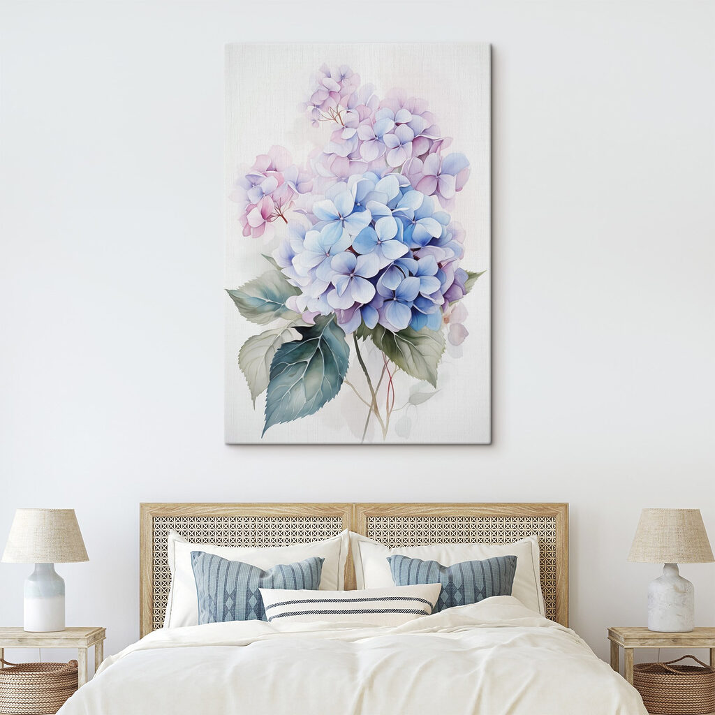 Painting of flowers on a white background