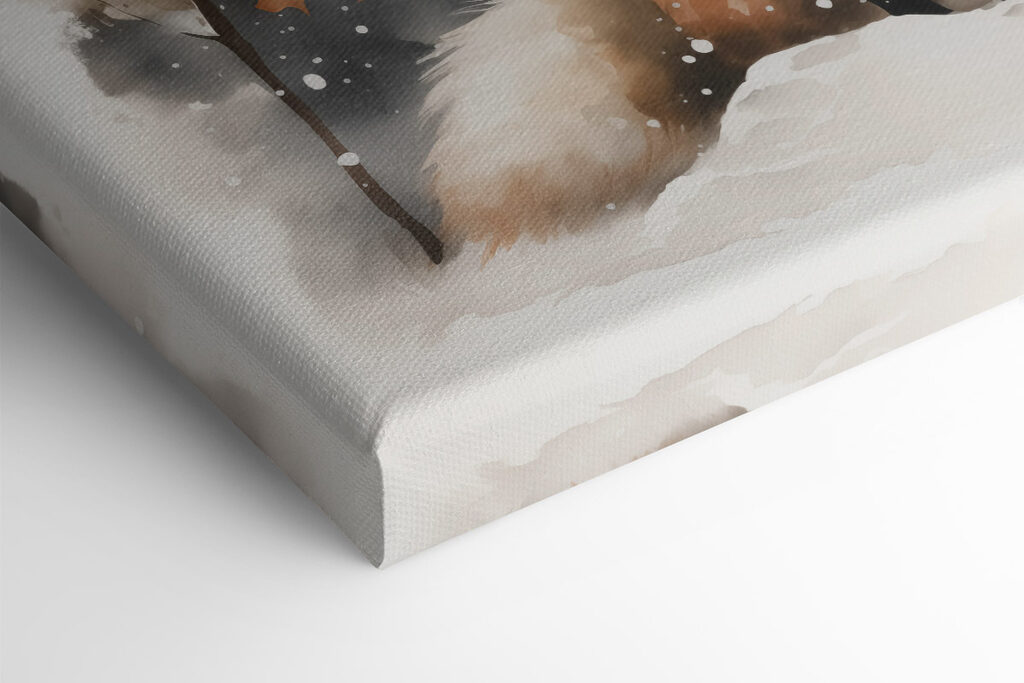 Fox sitting in the snow