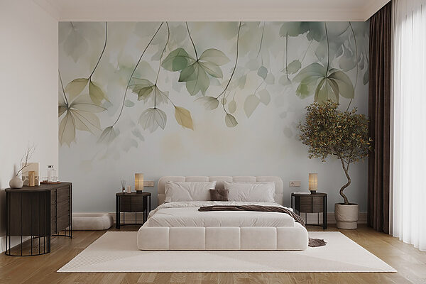 Fotótapéta Fotótapéta Finom levelek lágy árnyalatokban (Cikkszám: w02637)