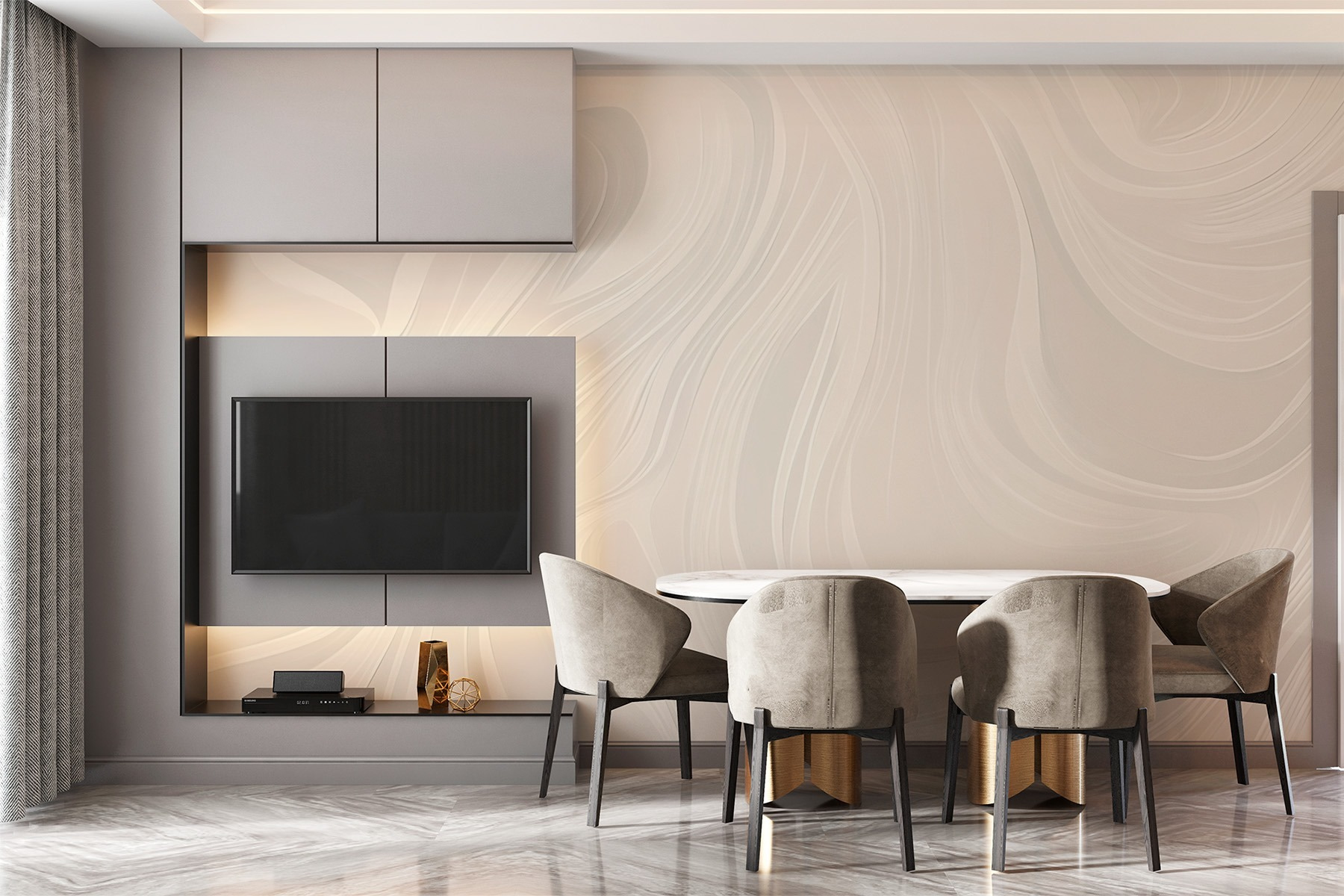 White and gray swirly pattern