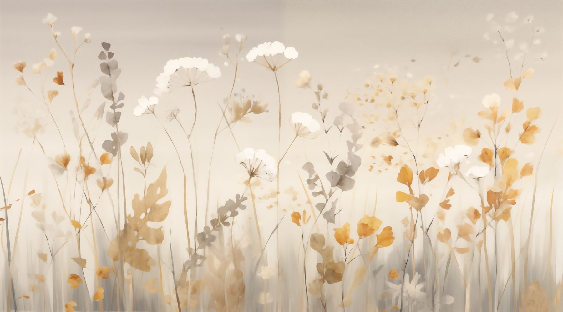 Painting of flowers and leaves