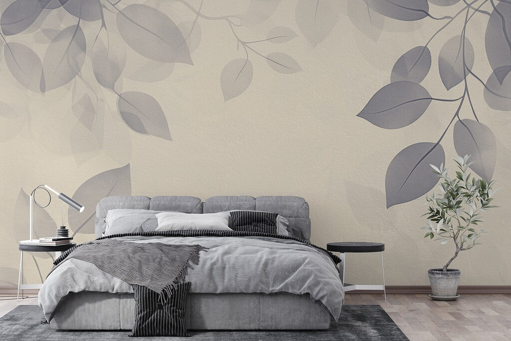 White background with leaves