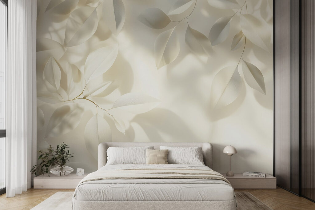 White leaves on a white surface White leaves on a white surface