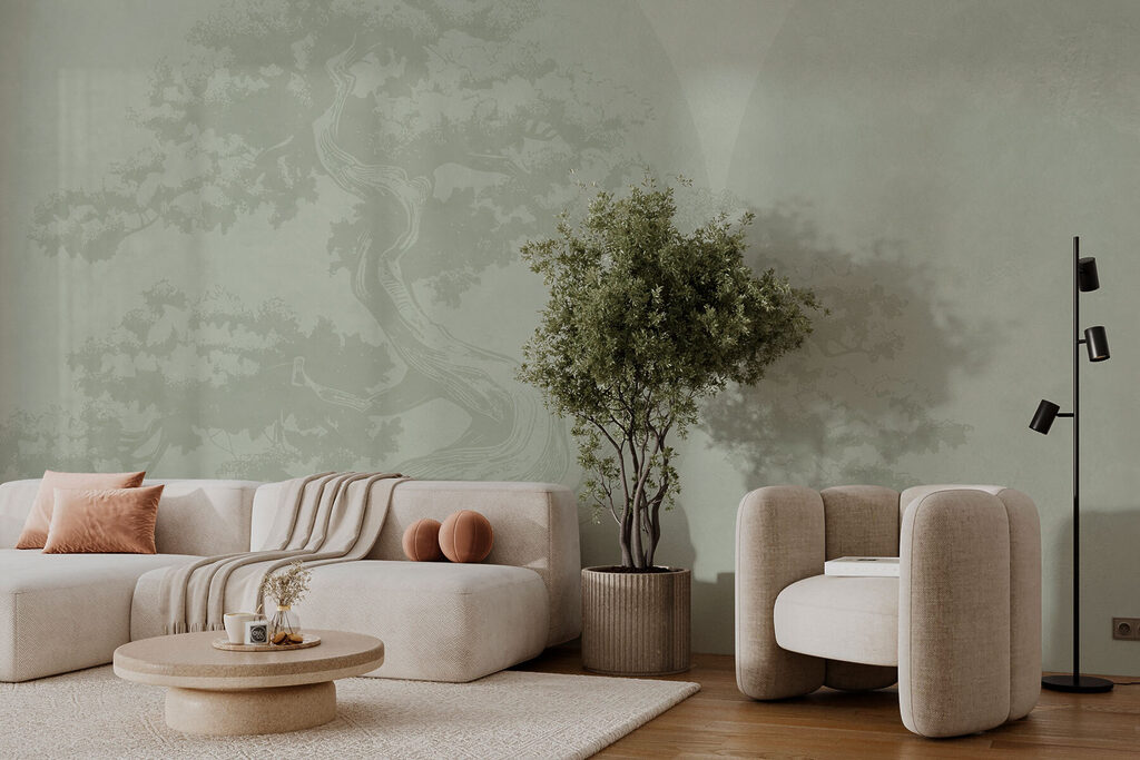 Tree with a curved trunk