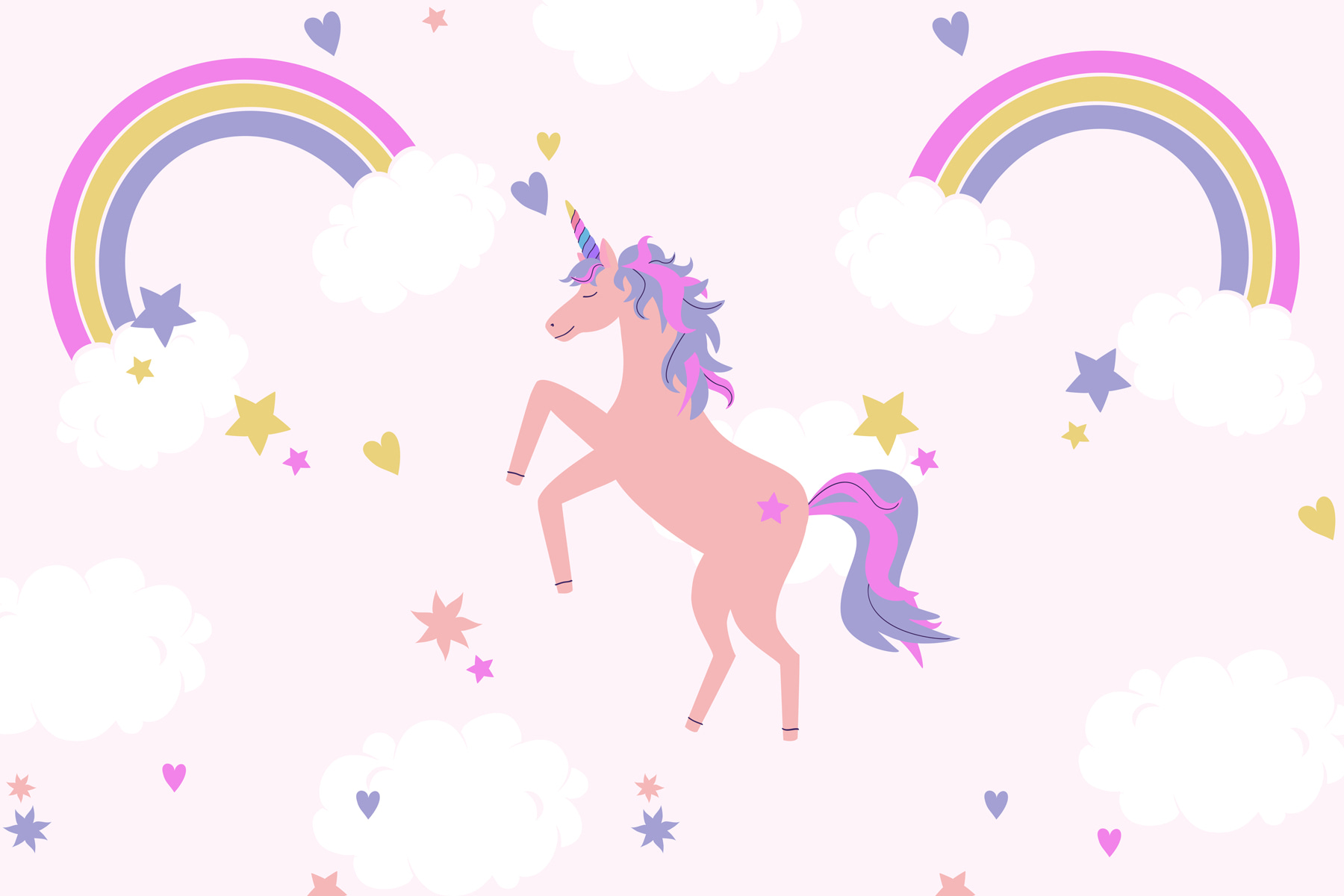 Unicorn with rainbows and stars Unicorn with rainbows and stars