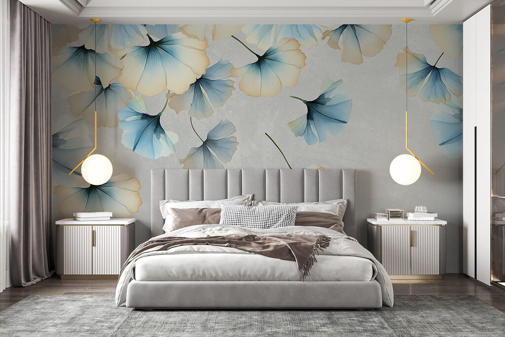 Group of flowers flying in the air