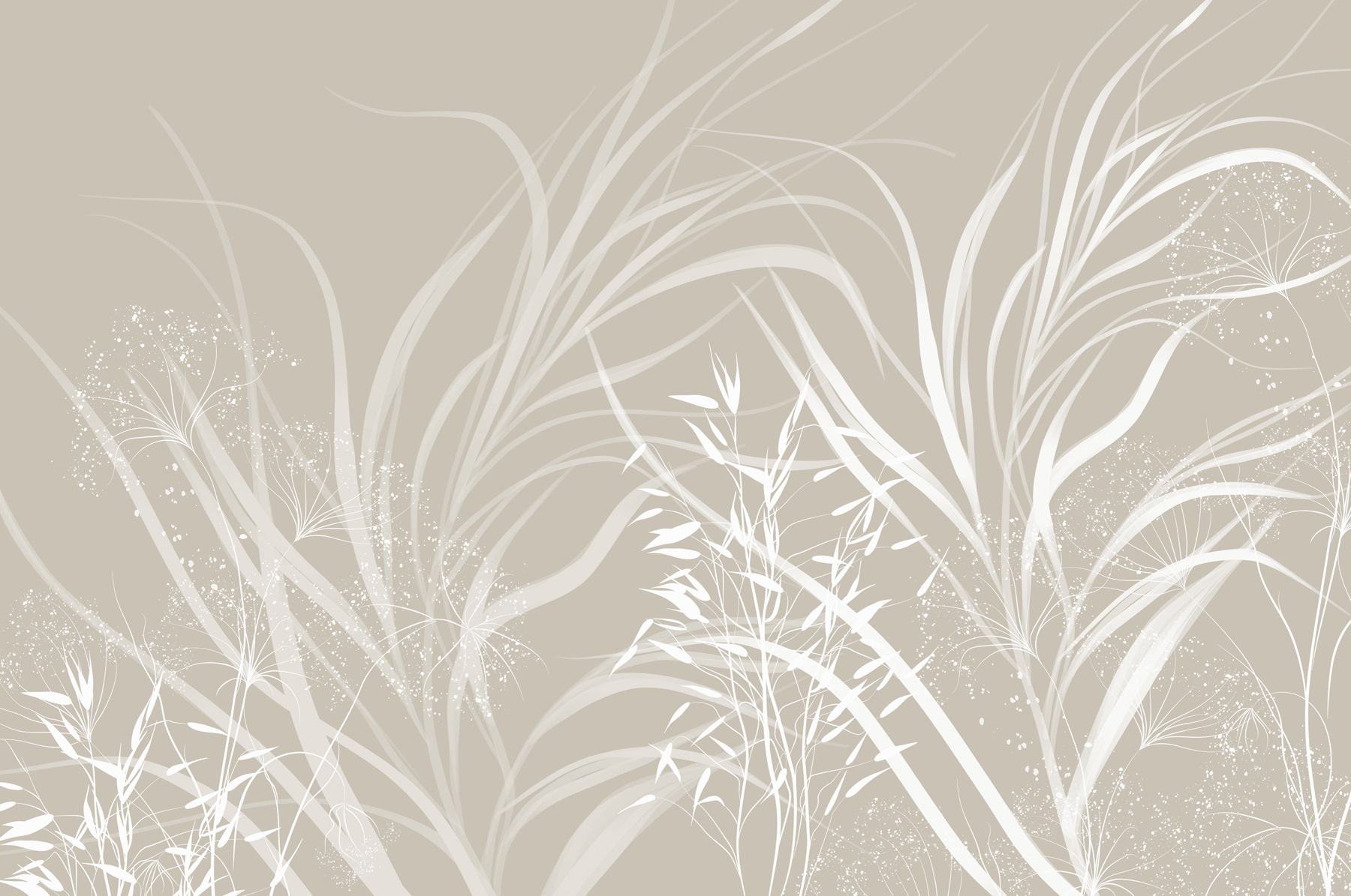 White floral design on a grey background