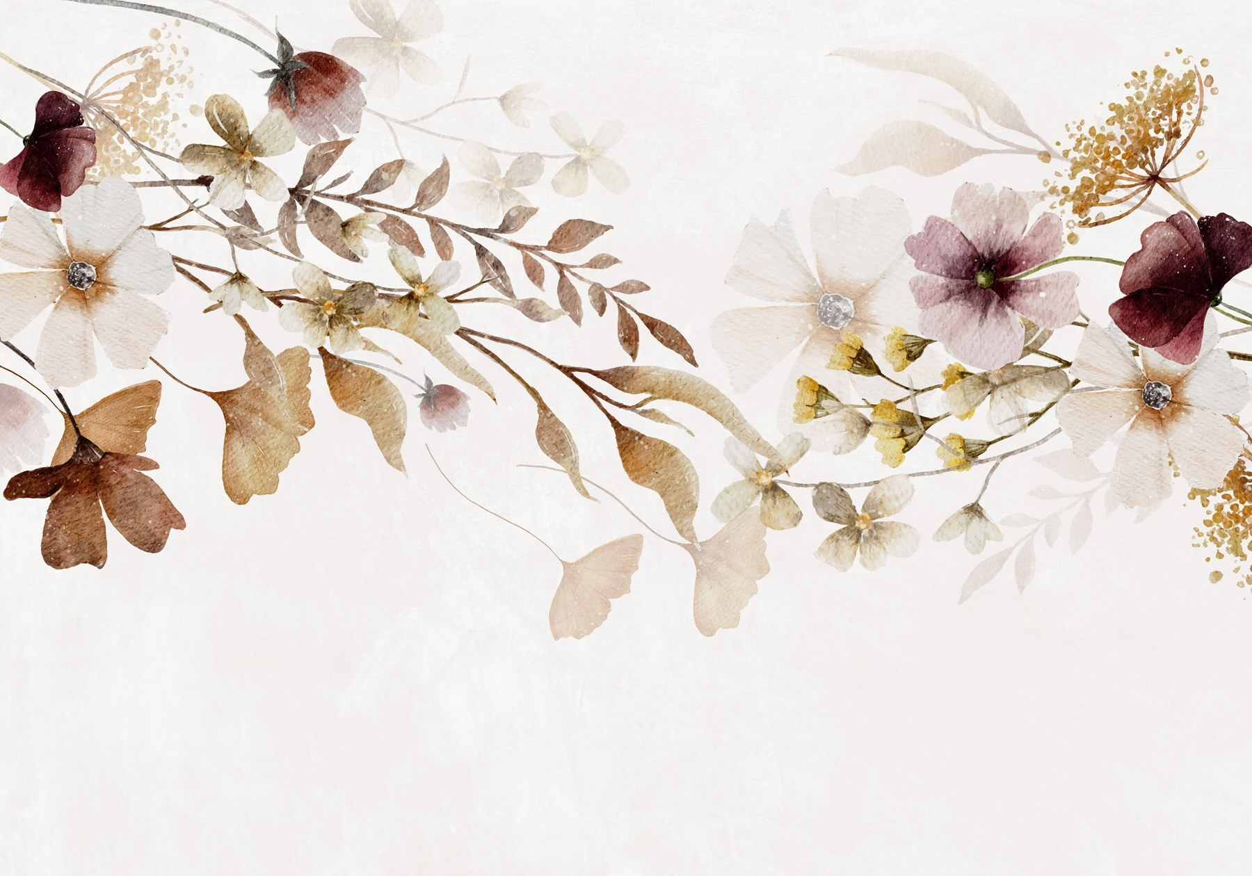 Painting of flowers and leaves Painting of flowers and leaves