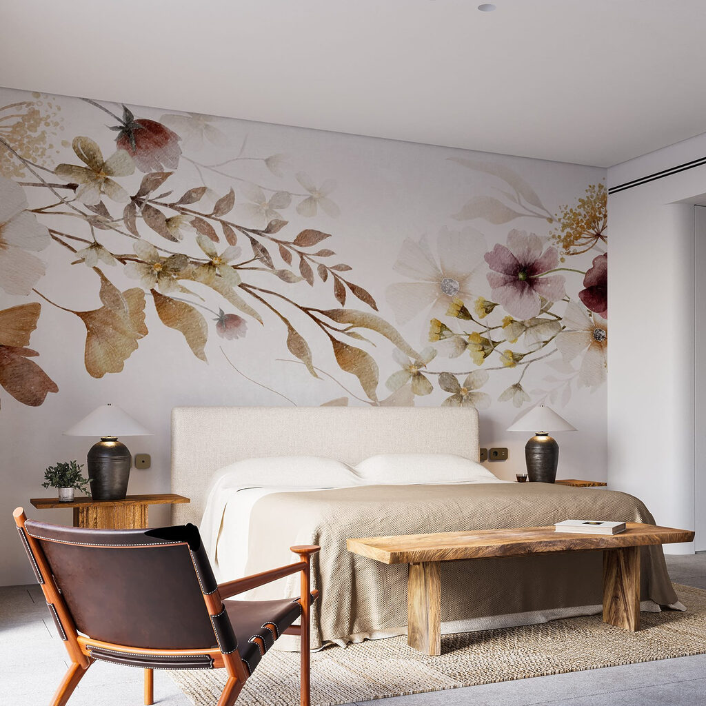 Painting of flowers and leaves Painting of flowers and leaves