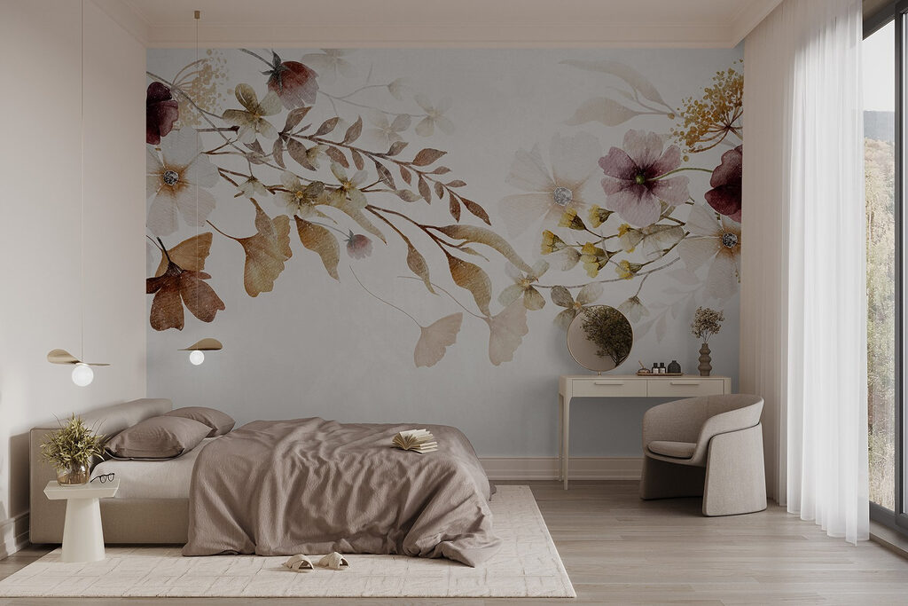 Painting of flowers and leaves Painting of flowers and leaves