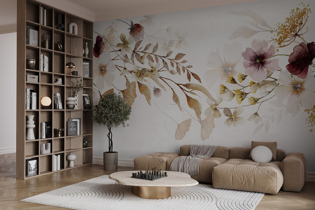 Painting of flowers and leaves Painting of flowers and leaves