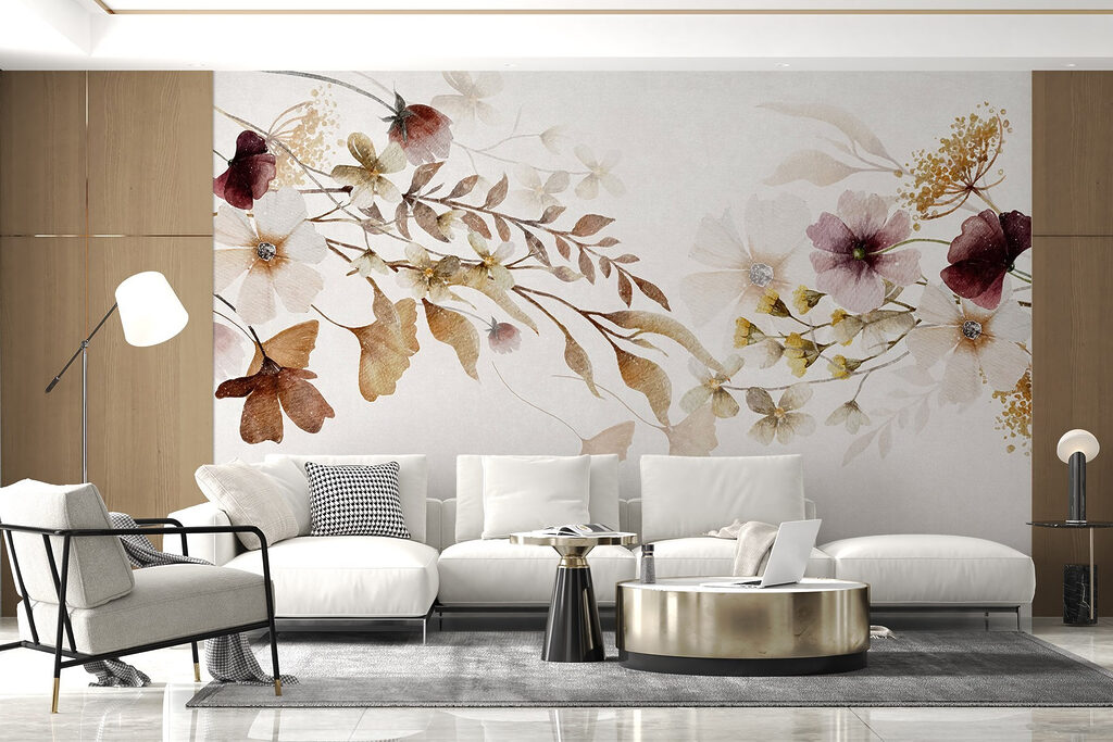 Painting of flowers and leaves Painting of flowers and leaves