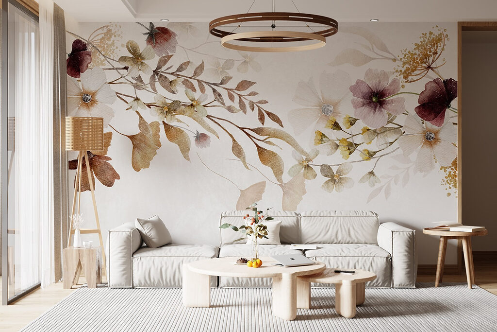 Painting of flowers and leaves Painting of flowers and leaves