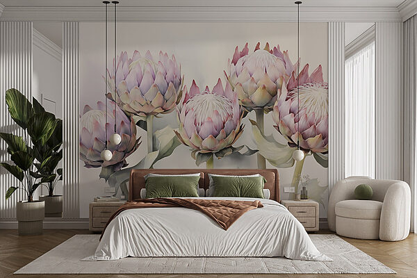 Group of flowers with leaves Group of flowers with leaves