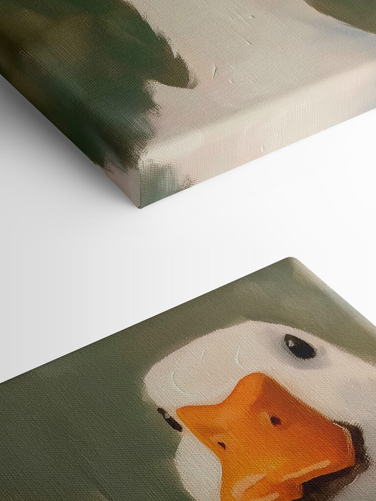 Painting of two white ducks
