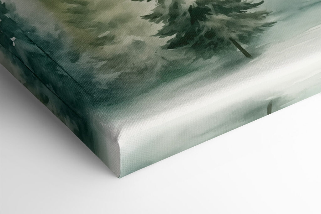 Watercolor of trees in a forest