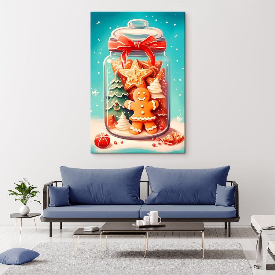 Jar of cookies with a red bow Jar of cookies with a red bow
