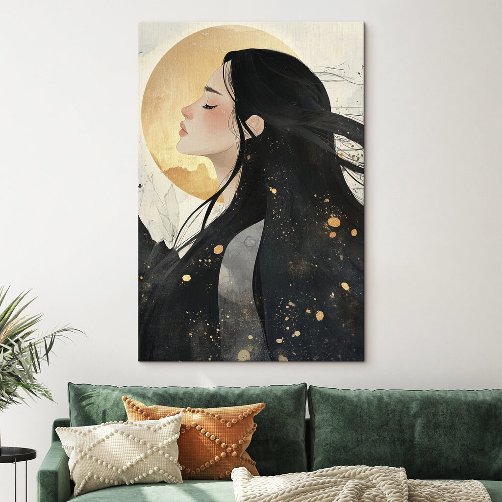 Ethereal silhouette against radiant backdrop Ethereal silhouette against radiant backdrop