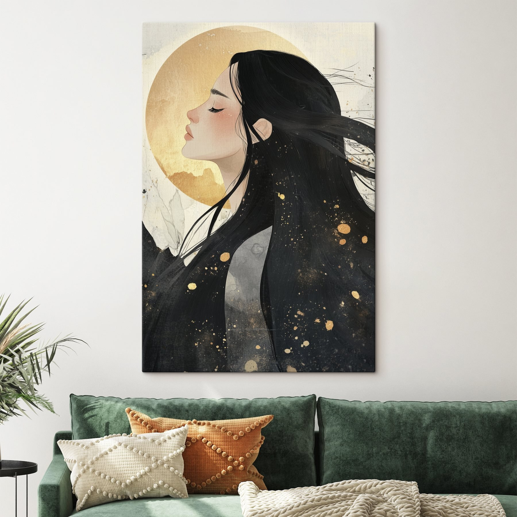 Ethereal silhouette against radiant backdrop Ethereal silhouette against radiant backdrop