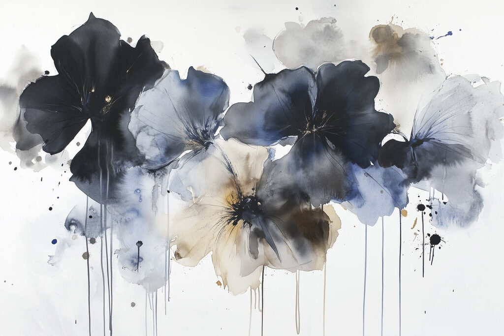 Painting of flowers on a white background