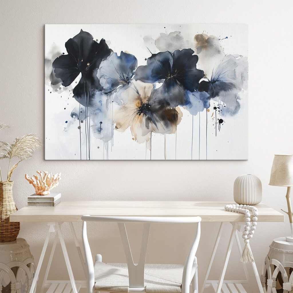 Painting of flowers on a white background